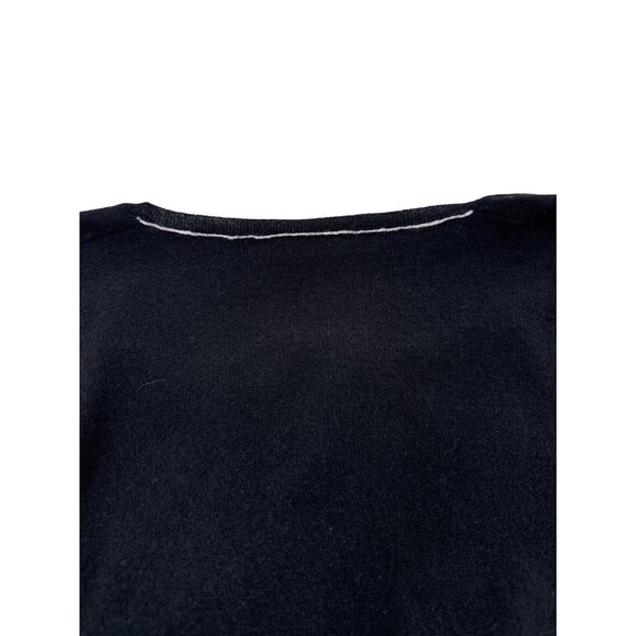 Brunello Cucinelli V-Neck Black Cashmere Blend Sweater M - Picture 4 of 9